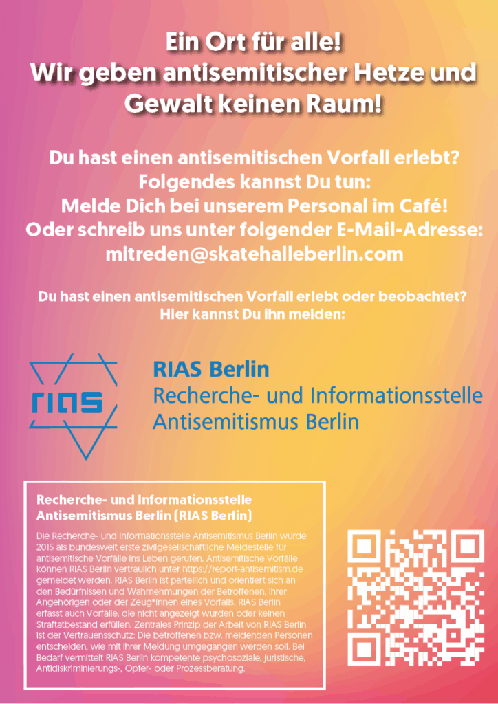 Plakat Meldestelle Rias